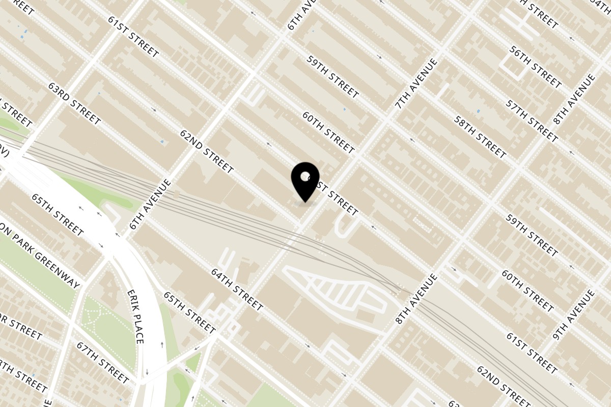 Map showing the location of Poké Bowl Station Sunset Park on 6116 7th Ave in Brooklyn